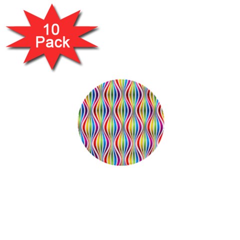 Rainbow Waves 1  Mini Button (10 pack) from ArtsNow.com Front