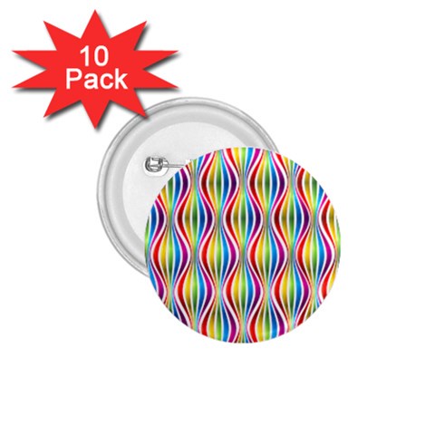 Rainbow Waves 1.75  Button (10 pack) from ArtsNow.com Front