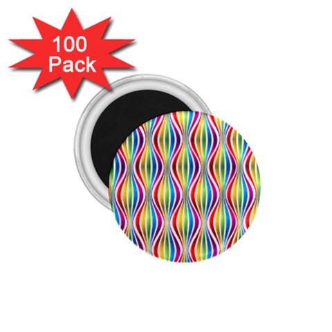 Rainbow Waves 1.75  Button Magnet (100 pack) from ArtsNow.com Front