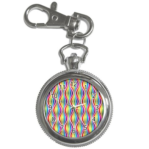 Rainbow Waves Key Chain Watch from ArtsNow.com Front