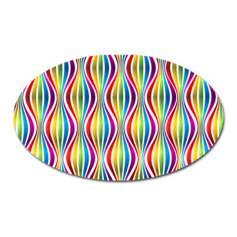 Rainbow Waves Magnet (Oval) from ArtsNow.com Front