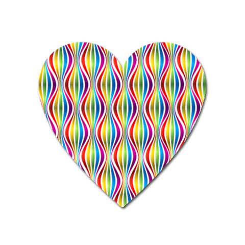 Rainbow Waves Magnet (Heart) from ArtsNow.com Front