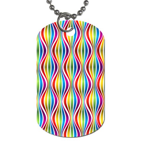 Rainbow Waves Dog Tag (One Sided) from ArtsNow.com Front