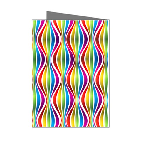 Rainbow Waves Mini Greeting Card (8 Pack) from ArtsNow.com Left