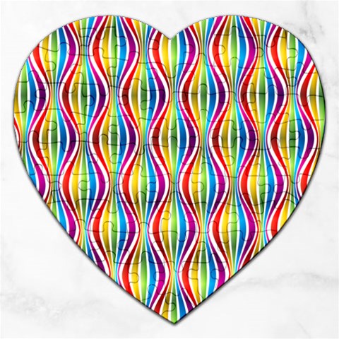 Rainbow Waves Jigsaw Puzzle (Heart) from ArtsNow.com Front