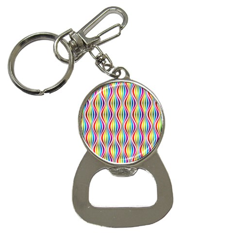 Rainbow Waves Bottle Opener Key Chain from ArtsNow.com Front