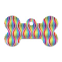 Rainbow Waves Dog Tag Bone (Two Sided) from ArtsNow.com Back