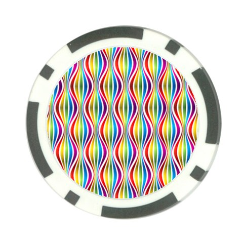 Rainbow Waves Poker Chip from ArtsNow.com Front