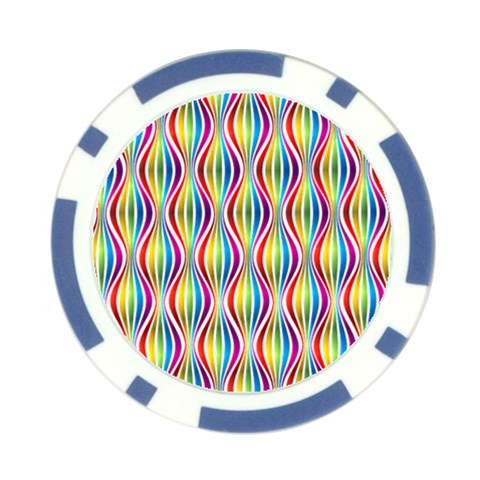 Rainbow Waves Poker Chip from ArtsNow.com Front