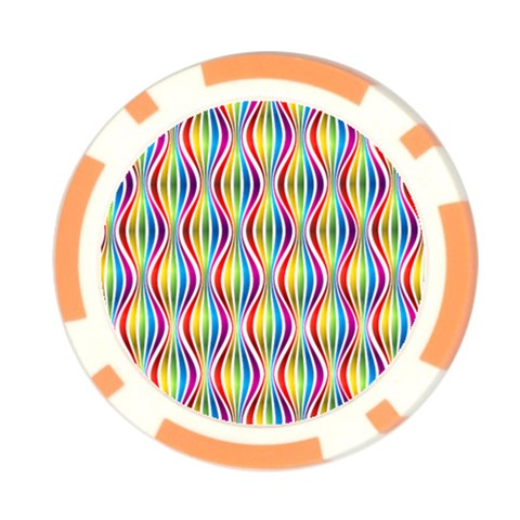 Rainbow Waves Poker Chip from ArtsNow.com Front