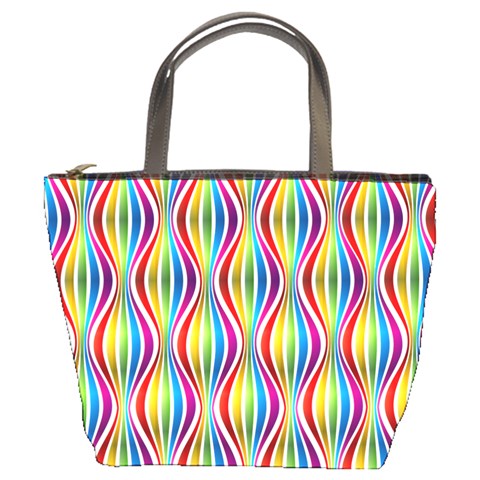 Rainbow Waves Bucket Handbag from ArtsNow.com Front