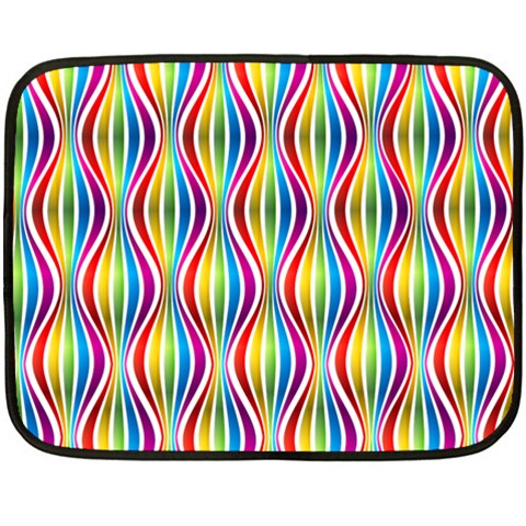 Rainbow Waves Mini Fleece Blanket (Two Sided) from ArtsNow.com 35 x27  Blanket Front