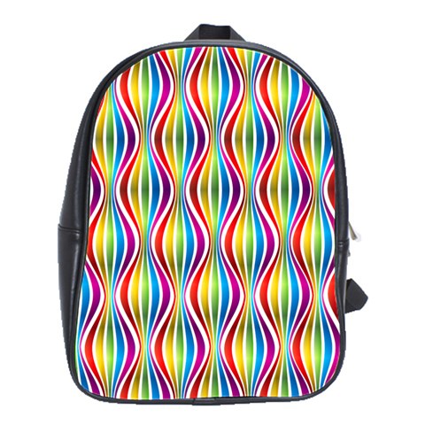 Rainbow Waves School Bag (Large) from ArtsNow.com Front