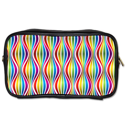 Rainbow Waves Travel Toiletry Bag (Two Sides) from ArtsNow.com Front