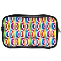 Rainbow Waves Travel Toiletry Bag (Two Sides) from ArtsNow.com Front