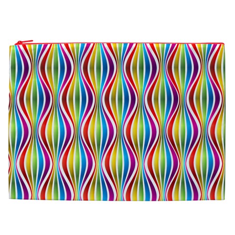 Rainbow Waves Cosmetic Bag (XXL) from ArtsNow.com Front