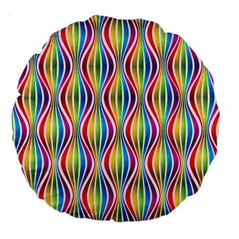 Rainbow Waves 18  Premium Round Cushion  from ArtsNow.com Back