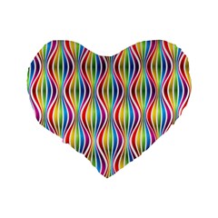 Rainbow Waves 16  Premium Heart Shape Cushion  from ArtsNow.com Back