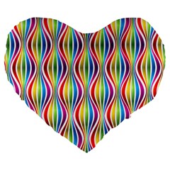 Rainbow Waves 19  Premium Heart Shape Cushion from ArtsNow.com Front