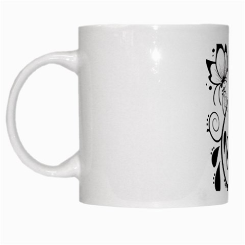 Floral Butterfly Design White Coffee Mug from ArtsNow.com Left