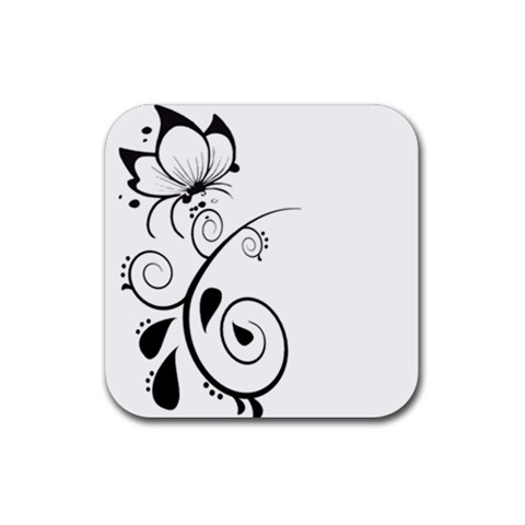 Floral Butterfly Design Drink Coaster (Square) from ArtsNow.com Front