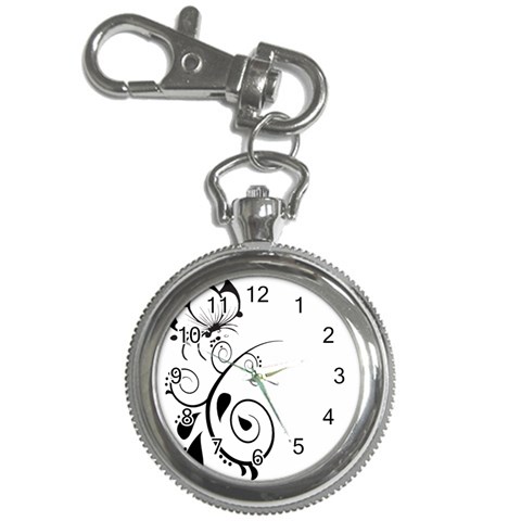 Floral Butterfly Design Key Chain Watch from ArtsNow.com Front