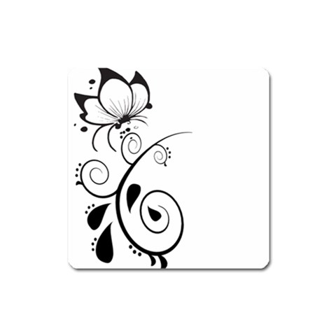 Floral Butterfly Design Magnet (Square) from ArtsNow.com Front