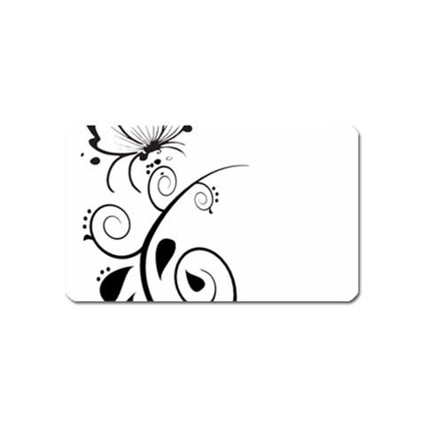 Floral Butterfly Design Magnet (Name Card) from ArtsNow.com Front