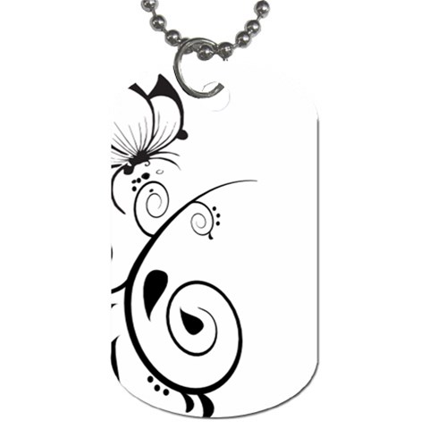 Floral Butterfly Design Dog Tag (Two Front