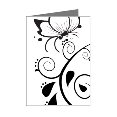 Floral Butterfly Design Mini Greeting Card (8 Pack) from ArtsNow.com Right