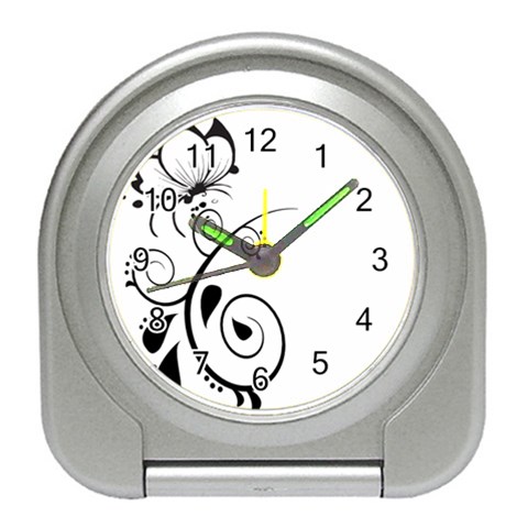 Floral Butterfly Design Desk Alarm Clock from ArtsNow.com Front