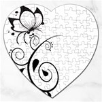 Floral Butterfly Design Jigsaw Puzzle (Heart)