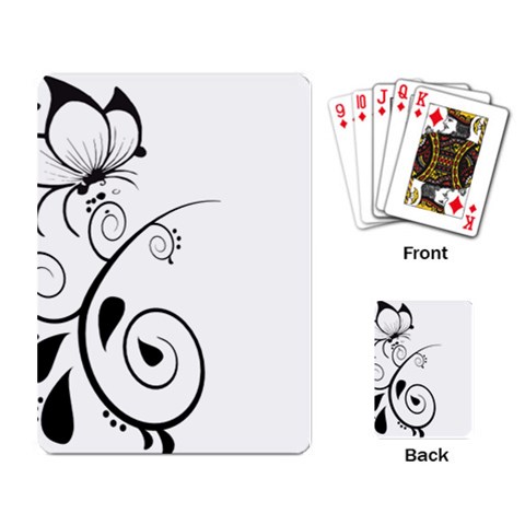 Floral Butterfly Design Playing Cards Single Design from ArtsNow.com Back