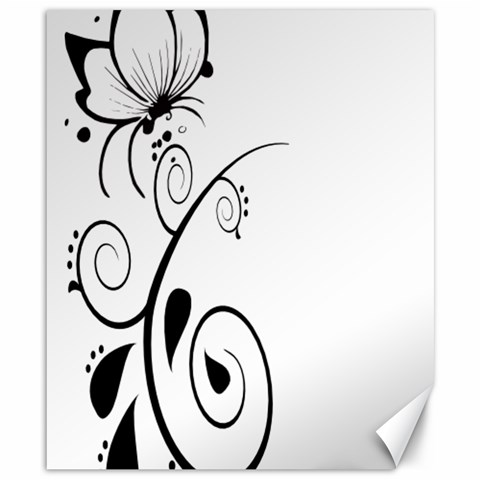 Floral Butterfly Design Canvas 8  x 10  (Unframed) from ArtsNow.com 8.15 x9.66  Canvas - 1