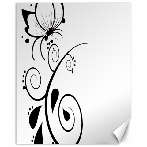 Floral Butterfly Design Canvas 11  x 14  (Unframed) from ArtsNow.com 10.95 x13.48  Canvas - 1