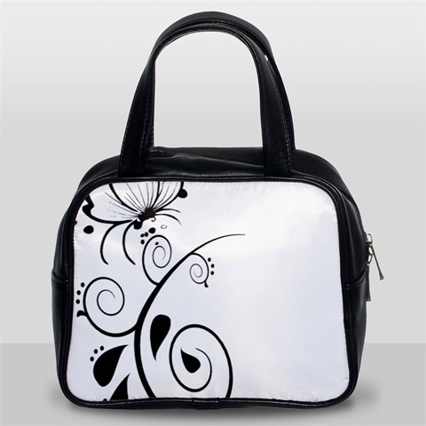 Floral Butterfly Design Classic Handbag (Two Sides) from ArtsNow.com Front