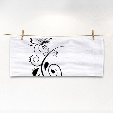 Floral Butterfly Design Hand Towel from ArtsNow.com Front