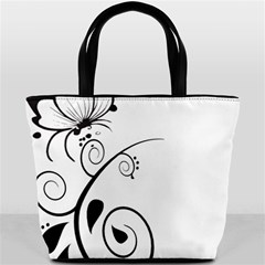 Floral Butterfly Design Bucket Handbag from ArtsNow.com Back