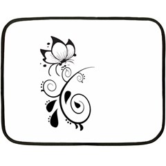 Floral Butterfly Design Mini Fleece Blanket (Two Sided) from ArtsNow.com 35 x27  Blanket Front