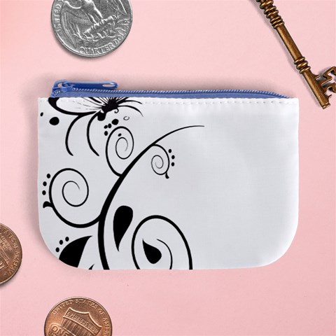 Floral Butterfly Design Coin Change Purse from ArtsNow.com Front