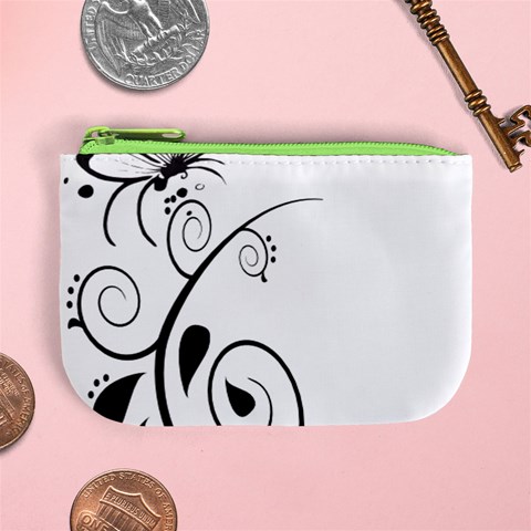 Floral Butterfly Design Coin Change Purse from ArtsNow.com Front