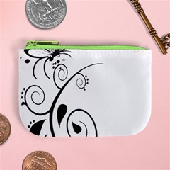 Floral Butterfly Design Coin Change Purse from ArtsNow.com Front