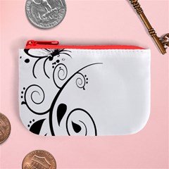 Floral Butterfly Design Coin Change Purse from ArtsNow.com Front