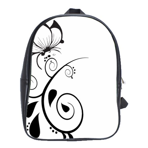 Floral Butterfly Design School Bag (Large) from ArtsNow.com Front