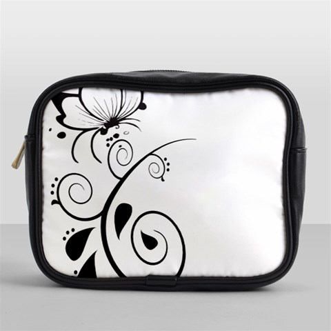 Floral Butterfly Design Mini Travel Toiletry Bag (One Side) from ArtsNow.com Front