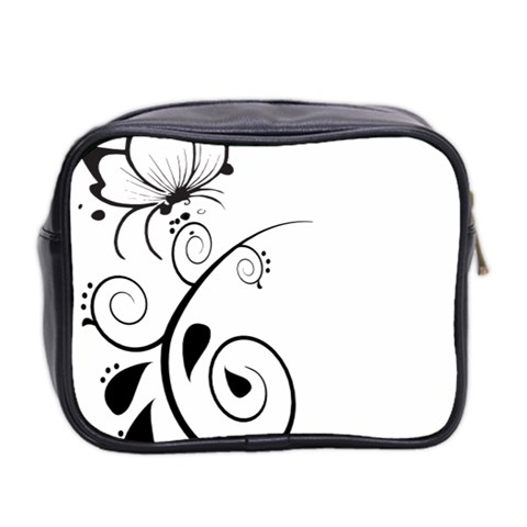 Floral Butterfly Design Mini Travel Toiletry Bag (Two Sides) from ArtsNow.com Back