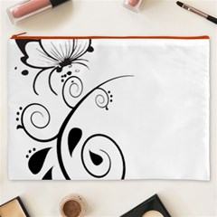 Floral Butterfly Design Cosmetic Bag (XXXL) from ArtsNow.com Front