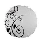 Floral Butterfly Design 15  Premium Round Cushion 