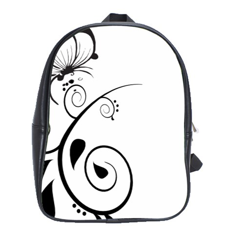 Floral Butterfly Design School Bag (XL) from ArtsNow.com Front