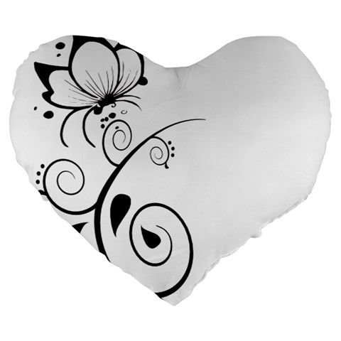 Floral Butterfly Design 19  Premium Heart Shape Cushion from ArtsNow.com Front